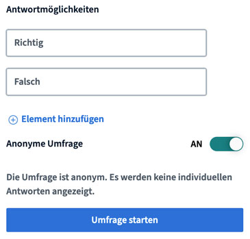 Features BBB 2.4 - Anonyme Umfragen