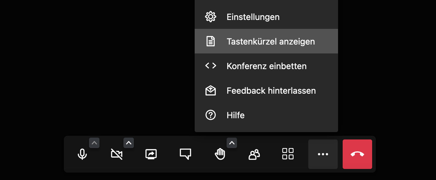 beolo Videokonferenz Tastenkuerzel