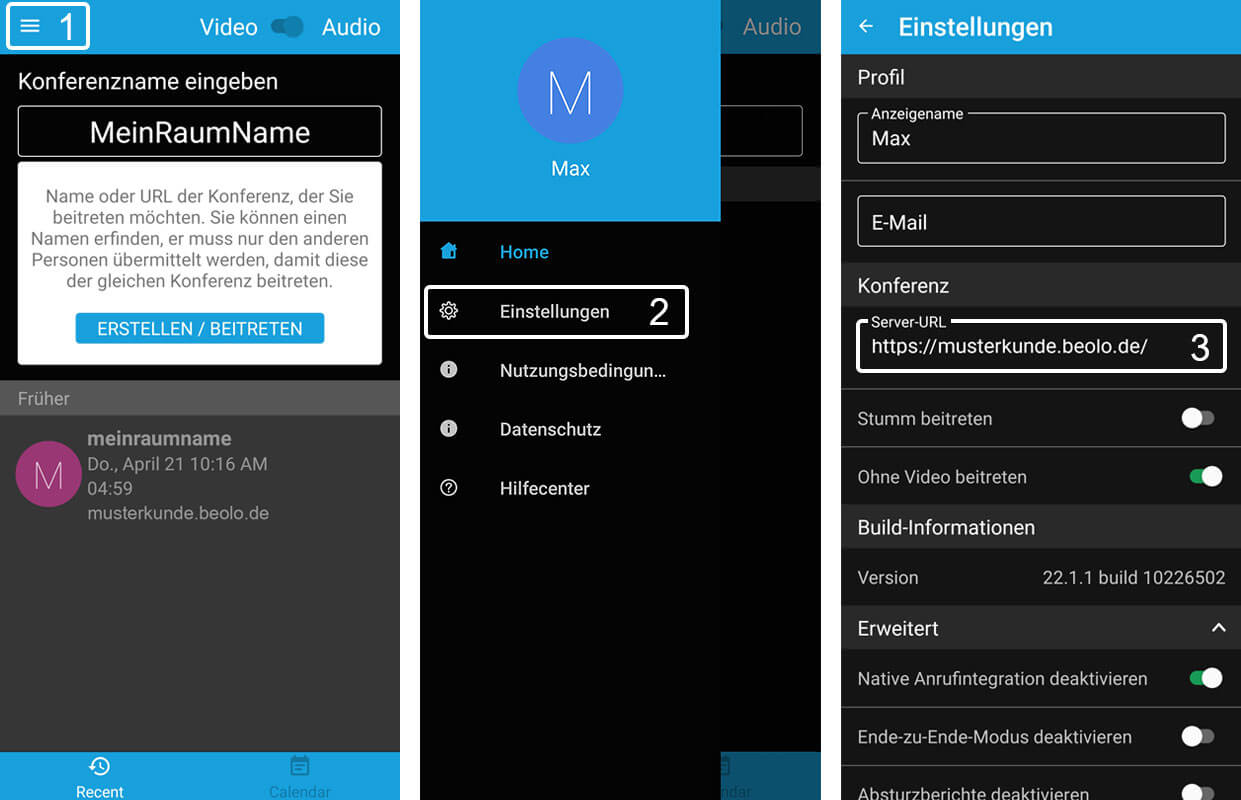 Jitsi Meet App Nutzung